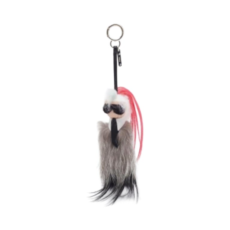 Fendi - Charme du sac Karlito en fourrure de renard et de vison multicolore