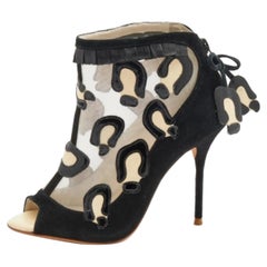 Sophia Webster Botines Felice de ante y malla negros Talla 36