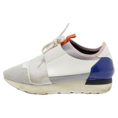 Balenciaga Tricolor Race Runner Turnschuhe aus Leder und Mesh aus Leder Größe 37