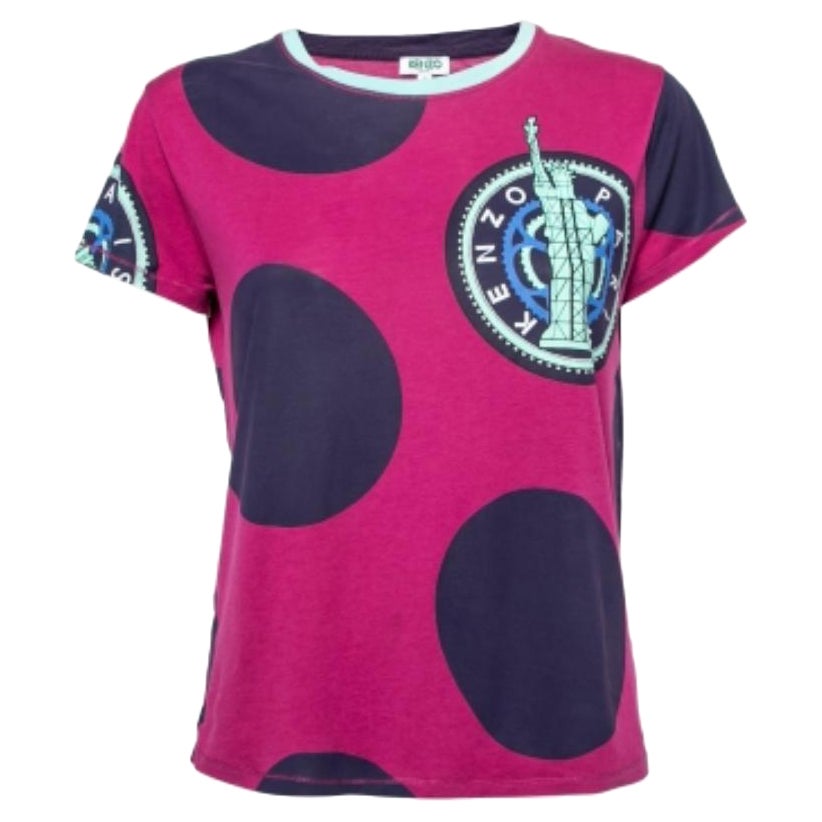 Kurzarm-T-Shirt von Kenzo mit Magenta-Logo bedruckt S