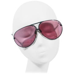 PORSCHE CARRERA Vintage Aviadores Negros con Lentes Intercambiables Estuche de 2 Juegos