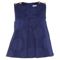 Kenzo - Top svasato senza maniche in jacquard a cerchi blu navy S