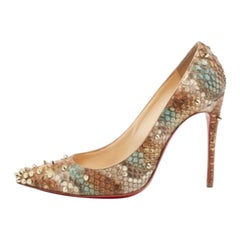 Christian Louboutin Dreifarbige Python Leder Degraspike Pumps Größe 36