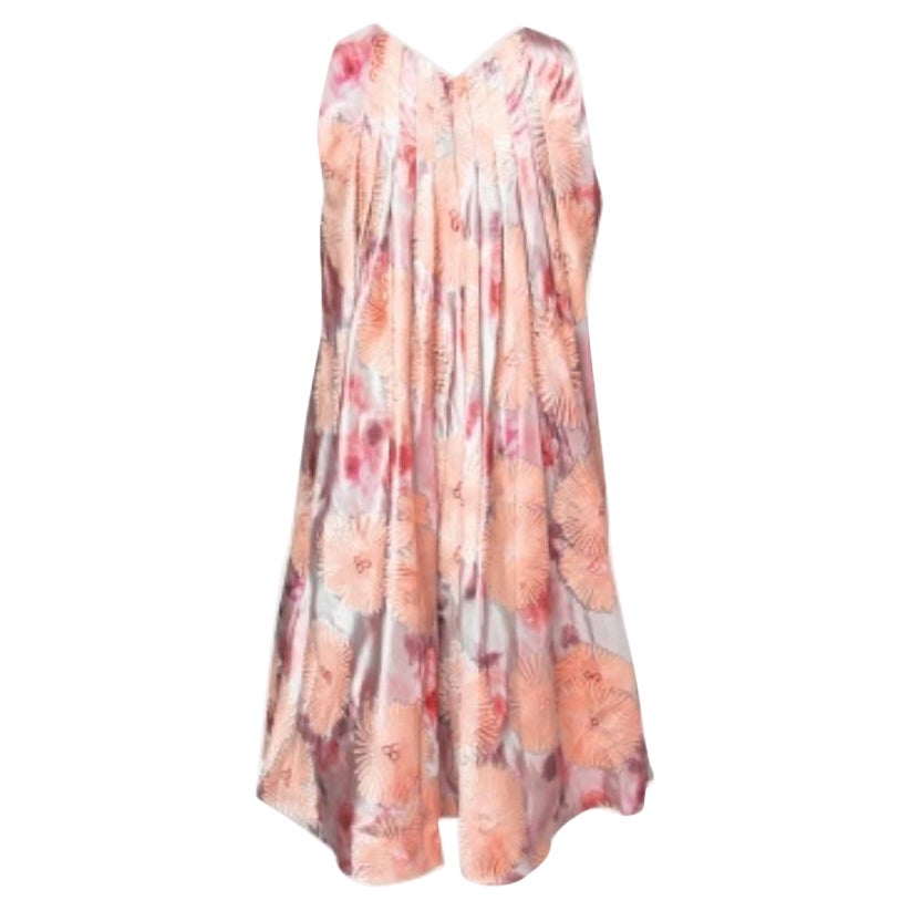 Giorgio Armani - Vestito corto con dettaglio plissettato in jacquard floreale rosa S