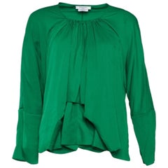 Givenchy Grüne Synthetische drapierte langärmlige Bluse mit langen Ärmeln M