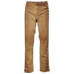 Just Cavalli Beige Animal Print Cotton Straight Fit Jeans XL Waist 38" (Taille 38")