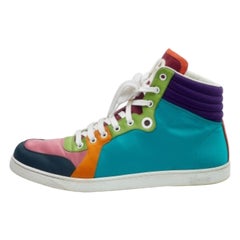 Gucci Mehrfarbige Coda High Top-Turnschuhe aus Satin Größe 43
