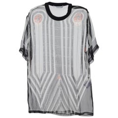 Givenchy Camicetta in seta trasparente con stampa a righe nera L.A.