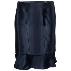 Emporio Armani - Jupe courte en satin bleu marine S