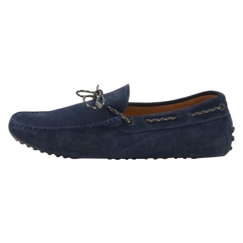 Tod's Marineblauer Slip On Loafers aus Wildleder mit Schleife Größe 42