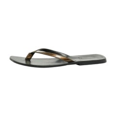 Dolce & Gabbana Brown Patent Leder Flache Sandalen Größe 40.5