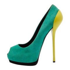 Giuseppe Zanotti escarpins à bout ouvert en daim tricolore Nana taille 40
