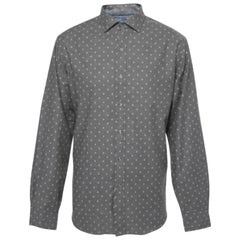 Polo Ralph Lauren Camisa gris de algodón de manga larga con botones XL