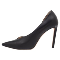 Jimmy Choo Black Leather Pointed Toe D'orsay Pumps Size 39.5
