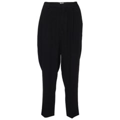 Miu Miu Black Crepe Tapered Trousers M