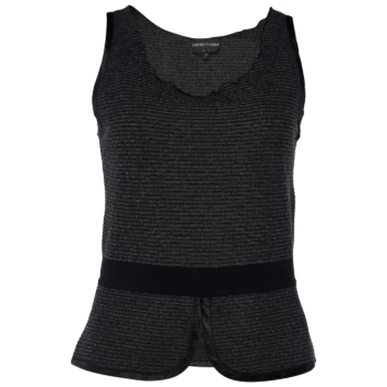 Emporio Armani Top senza maniche in maglia nera S