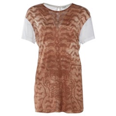 Miu Miu Brown Animal Printed Modal Knit Top M