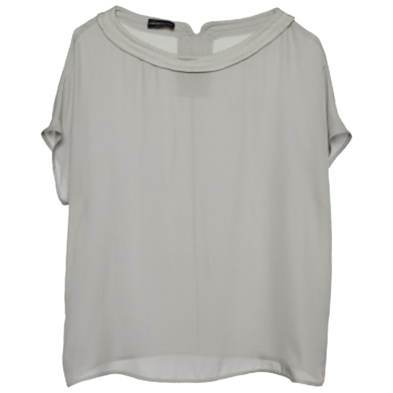 Emporio Armani Grey Silk Top S