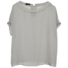 Emporio ARMANI Top de seda gris S