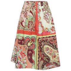 Etro Falda midi de popelina con estampado de cachemira multicolor L