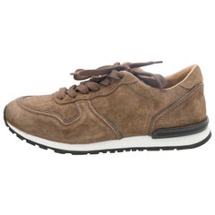 Tod's Brown Suede Low Top Sneakers Size 39.5