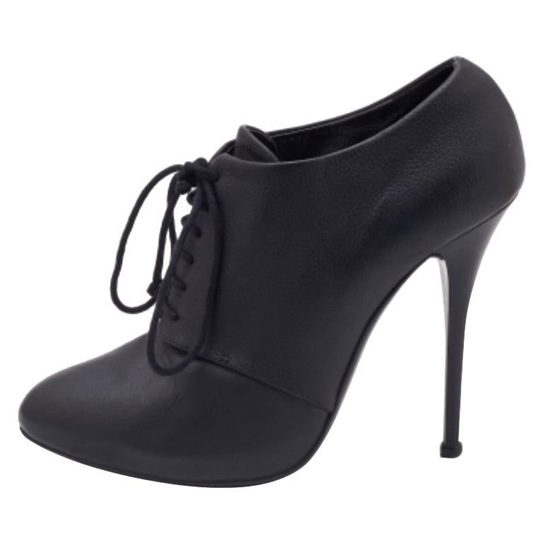 Giuseppe Zanotti Bottines à lacets en cuir noir Taille 37.5