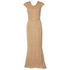 Fendi Light Orange Silk Fil Coupe Trail Gown M