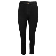 Roberto Cavalli Black Crepe Skinny Trousers S