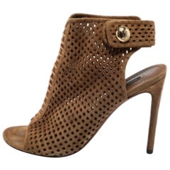 Louis Vuitton - Bottines en daim perforé Brown - Taille 39