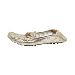 Mocasines Gucci Metalizados Guccissima Piel Bambú Horsebit Slip On Talla 37
