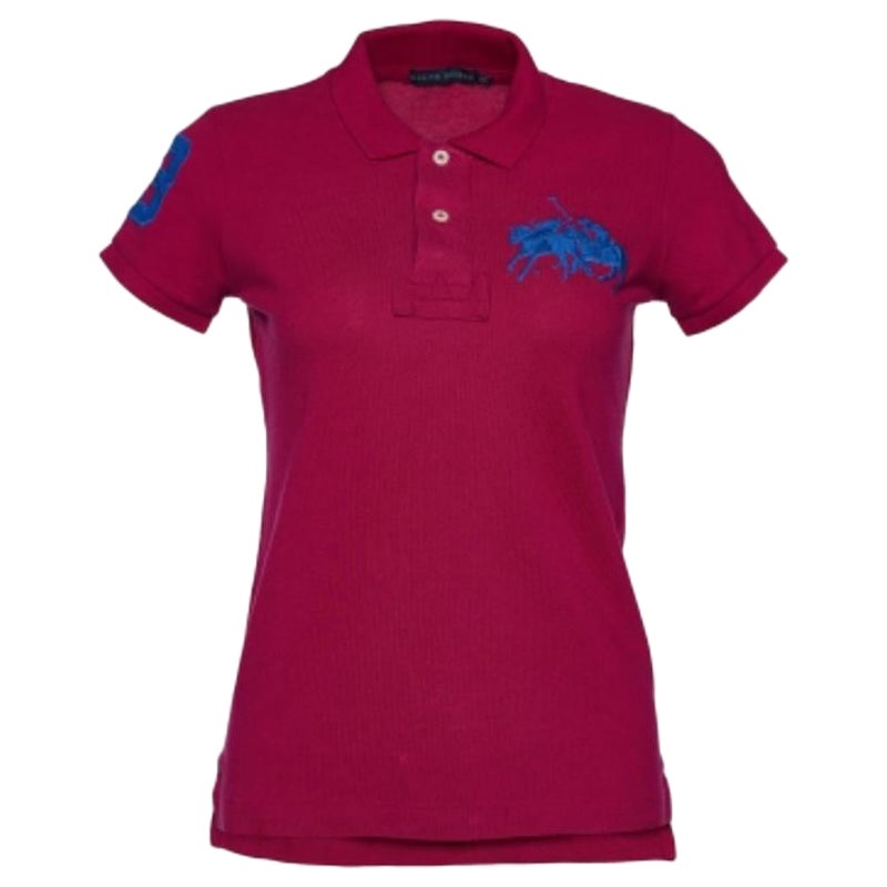 Ralph Lauren Pink Logo Embroidered Cotton Pique Polo T-Shirt S