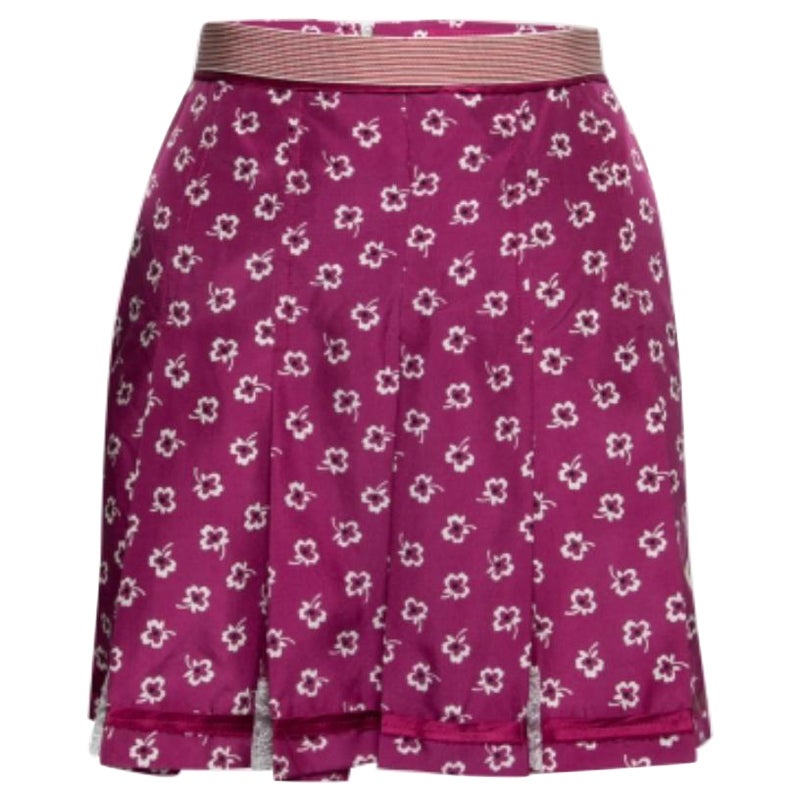 D&G by Dolce & Gabbana Rosa bedruckter Seidenminirock S im Angebot