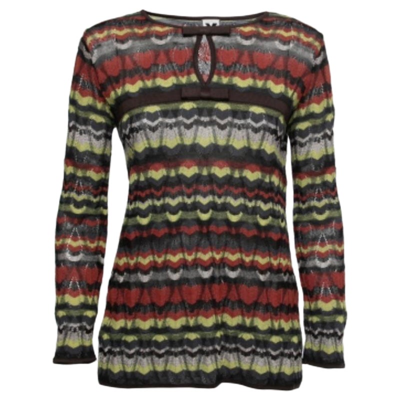 M Missoni Top con dettaglio fiocco in maglia multicolore S.I.M.