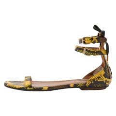 Aquazzura Multicolor Python Knöchelriemen Flache Sandalen Größe 38