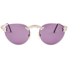 New Vintage Karl Lagerfeld Rimless Silver 80's Made In Germany Sunglasses 7