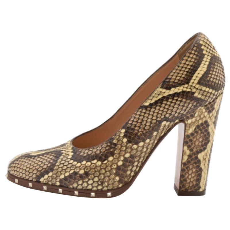 Valentino Pumps con borchie in pelle di pitone multicolore misura 37,5