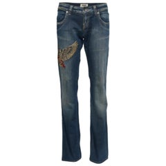 Moschino Jeans Vaqueros Bordados Bordados Azul Marino L