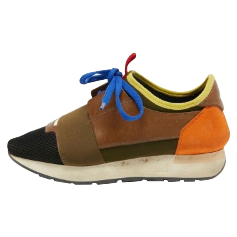 Balenciaga - Baskets de course en cuir et maille multicolore, taille 37