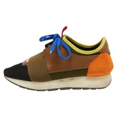Balenciaga - Baskets de course en cuir et maille multicolore, taille 37