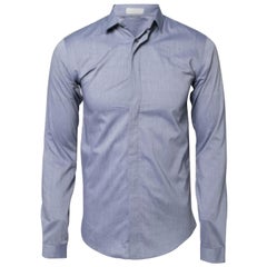 Dior Blue Cotton Button Front Shirt S