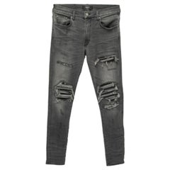 Amiri - Jean skinny en denim gris vieilli taille M 31"