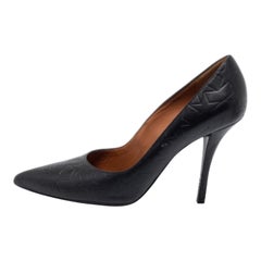 Givenchy Black Embossed Leather Pointed Toe Pumps Size 38