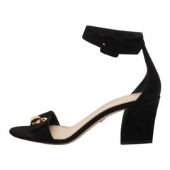 Dior Black Suede C'est Ankle Strap Sandals Size 39