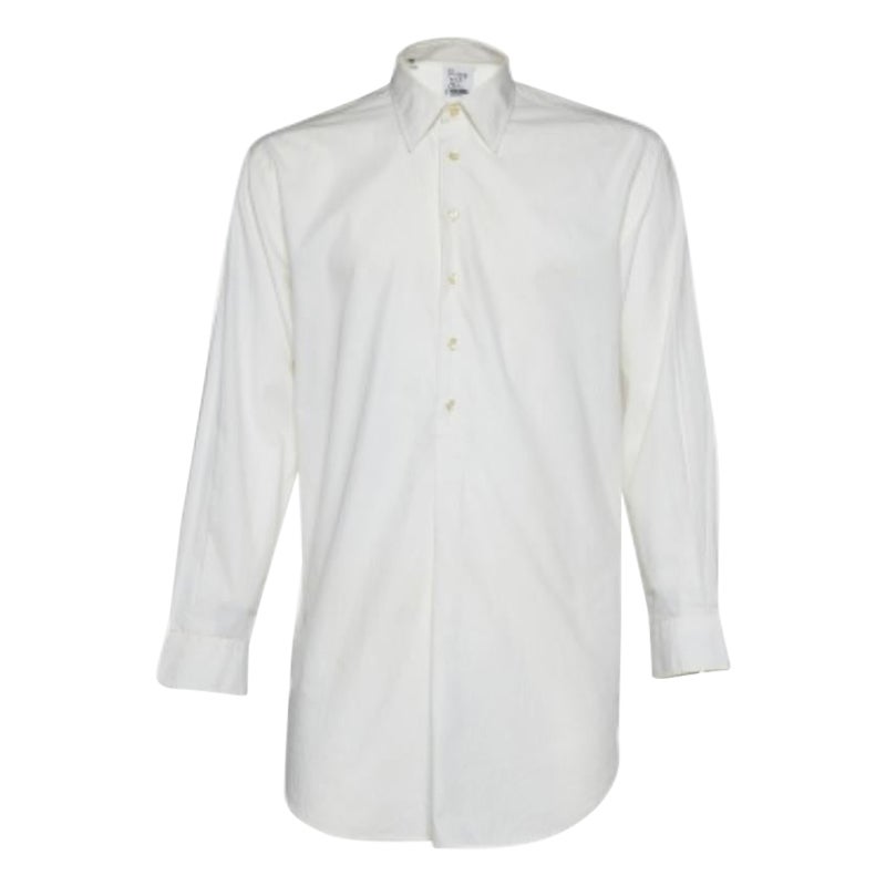 Moschino Cheap and Chic - Chemise chemise à demi-couverture en coton blanc XL en vente