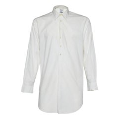 Moschino Cheap and Chic Weißes halb kariertes Hemd aus Baumwolle XL