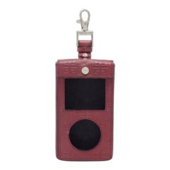 Givenchy Burgundy Monogram Embossed Leather iPod Case