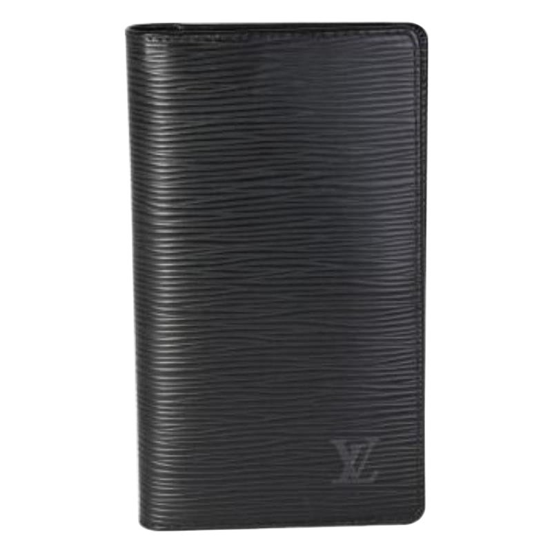 Louis Vuitton - Portefeuille long à deux volets en cuir épi noir