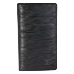 Louis Vuitton - Portefeuille long à deux volets en cuir épi noir