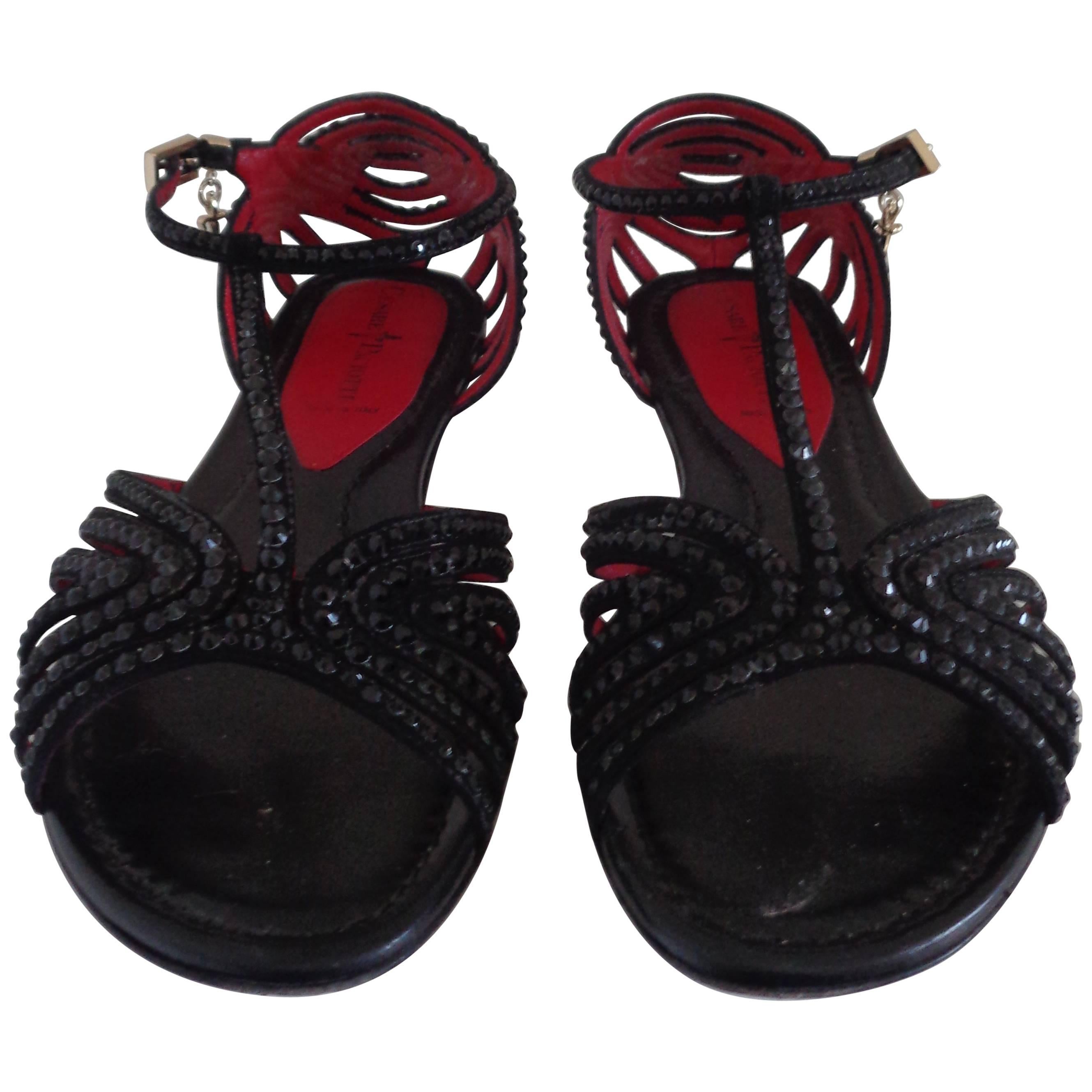 Cesare Paciotti Black with Black studs Sandals