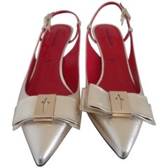 Cesare Paciotti Gold Leather Decollete NWOT
